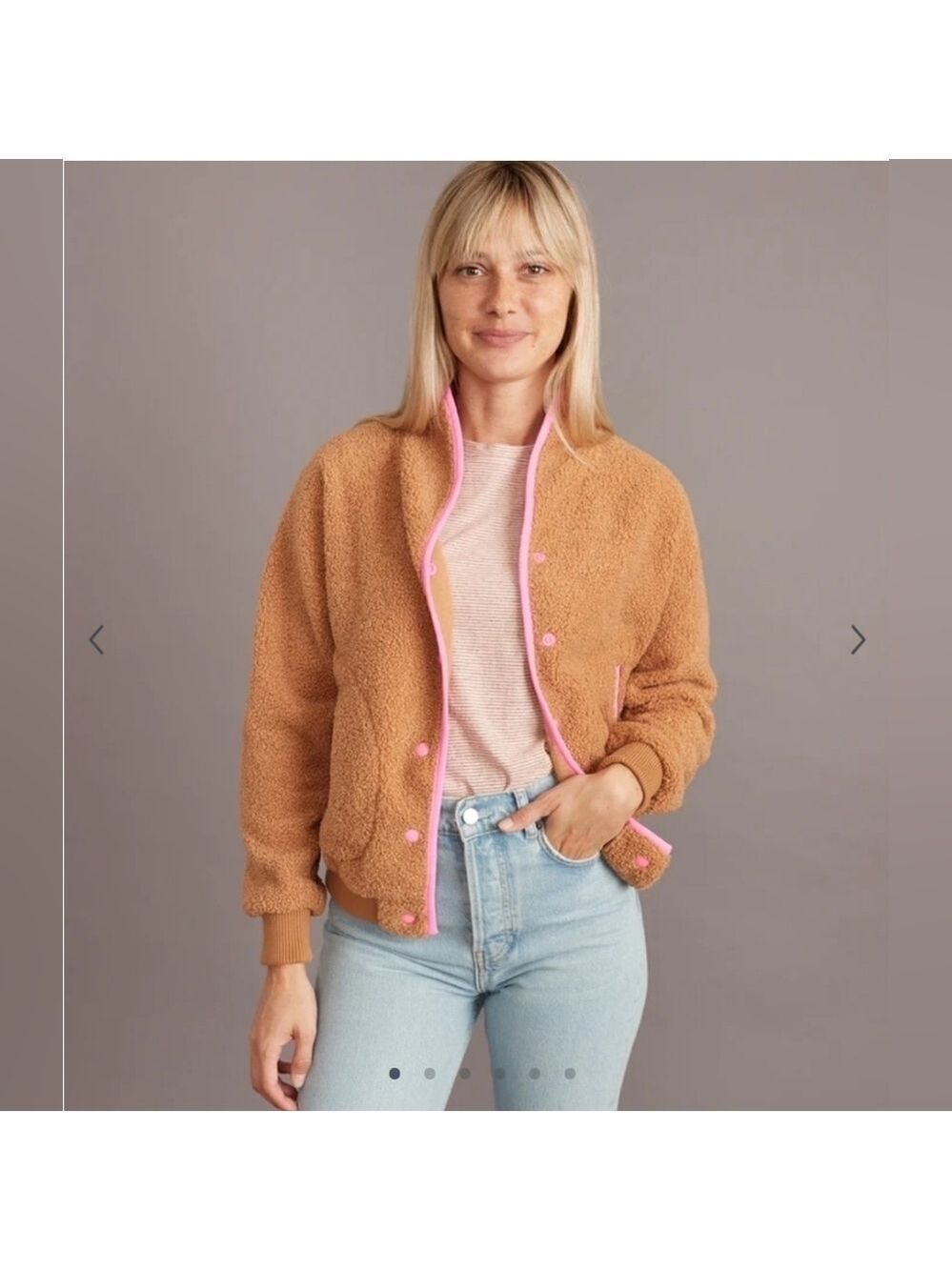Marine layer Sierra Sherpa Jacket in Camel